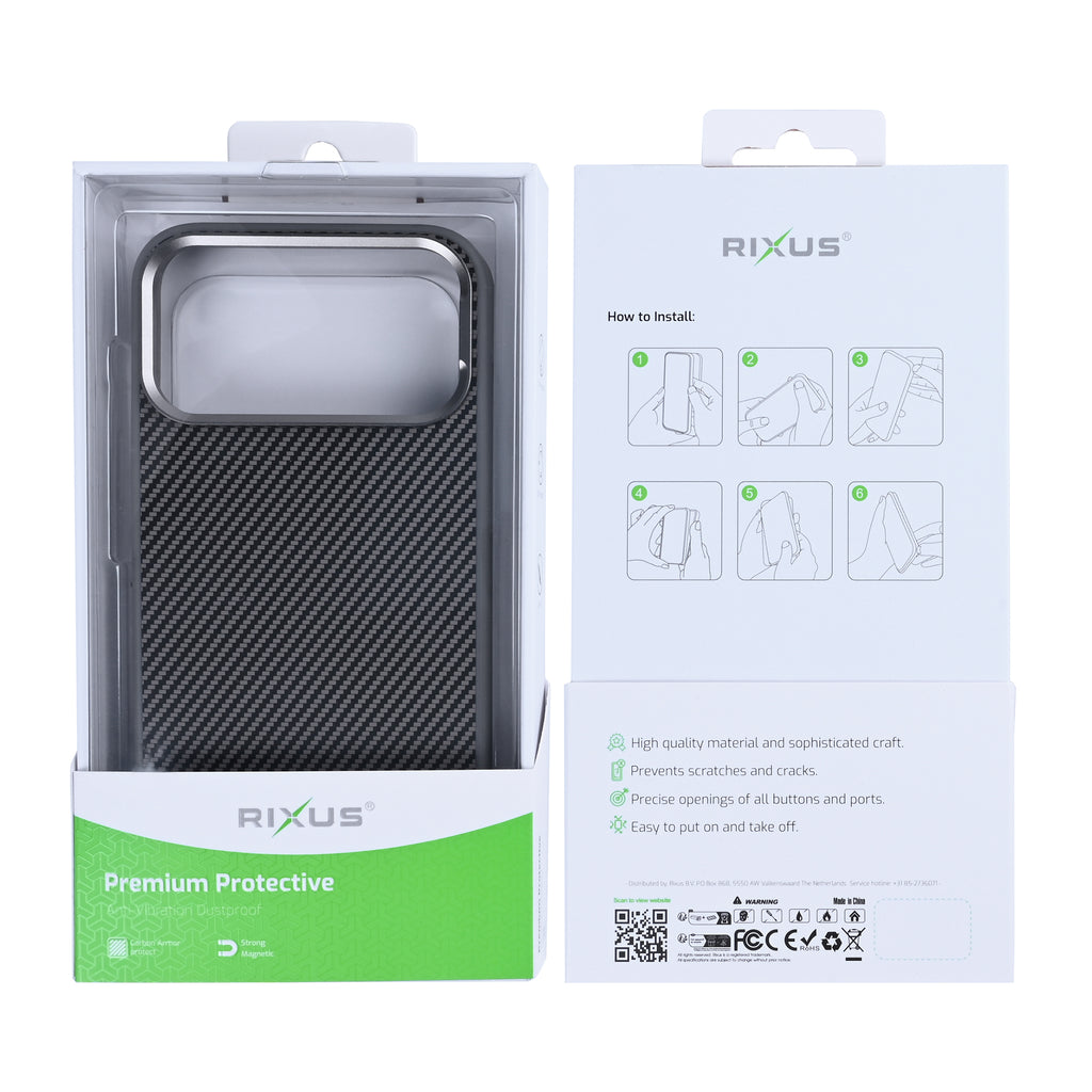 Rixus Mag Carbon With MagSafe Compatible For Apple iPhone 17 Pro Max T Rixus Mag Carbon With MagSafe Compatible For Apple iPhone 17 Pro Max T